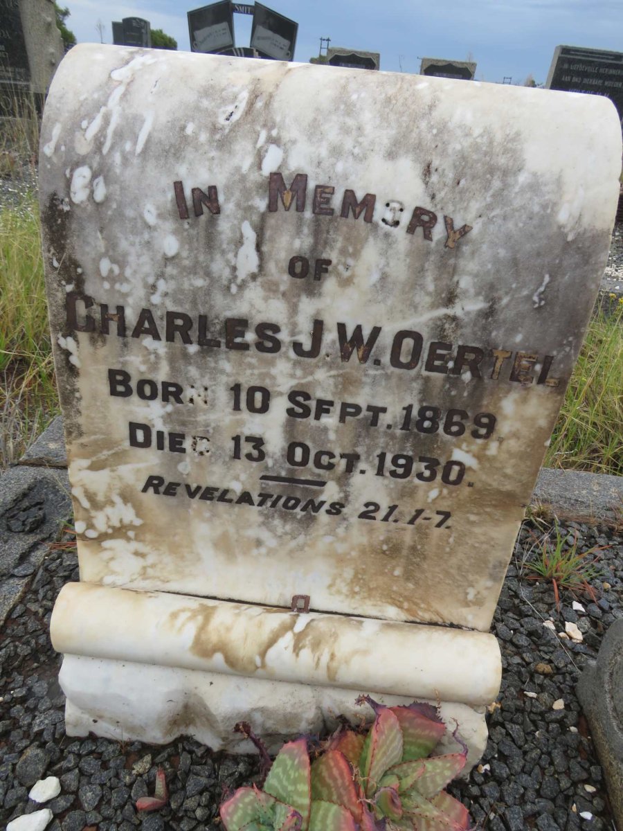 OERTEL Charles J.W. 1869-1930