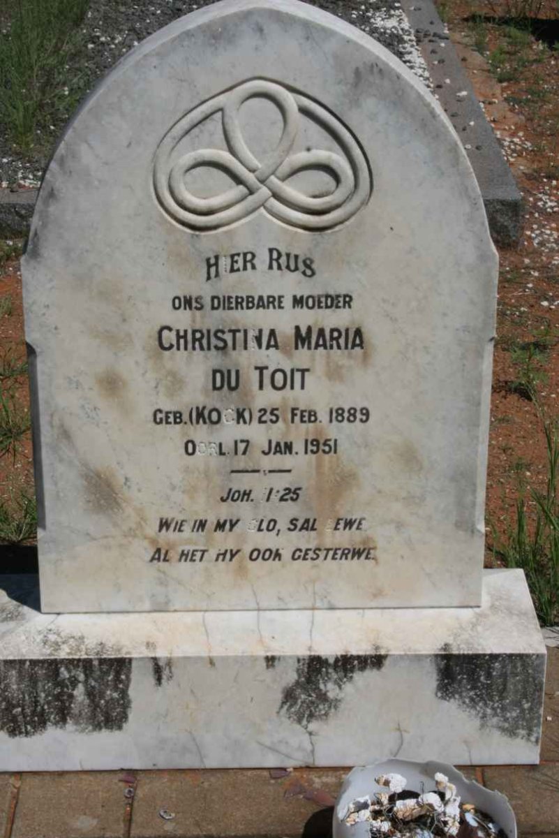 TOIT Christina Maria, du nee KOCK 1889-1951