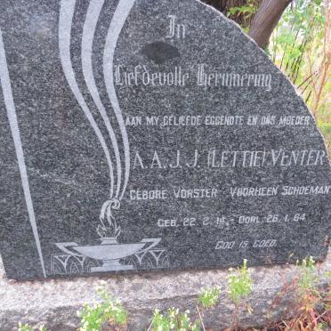 VENTER A.A.J.J. voorheen SCHOEMAN nee VORSTER 1914-1964