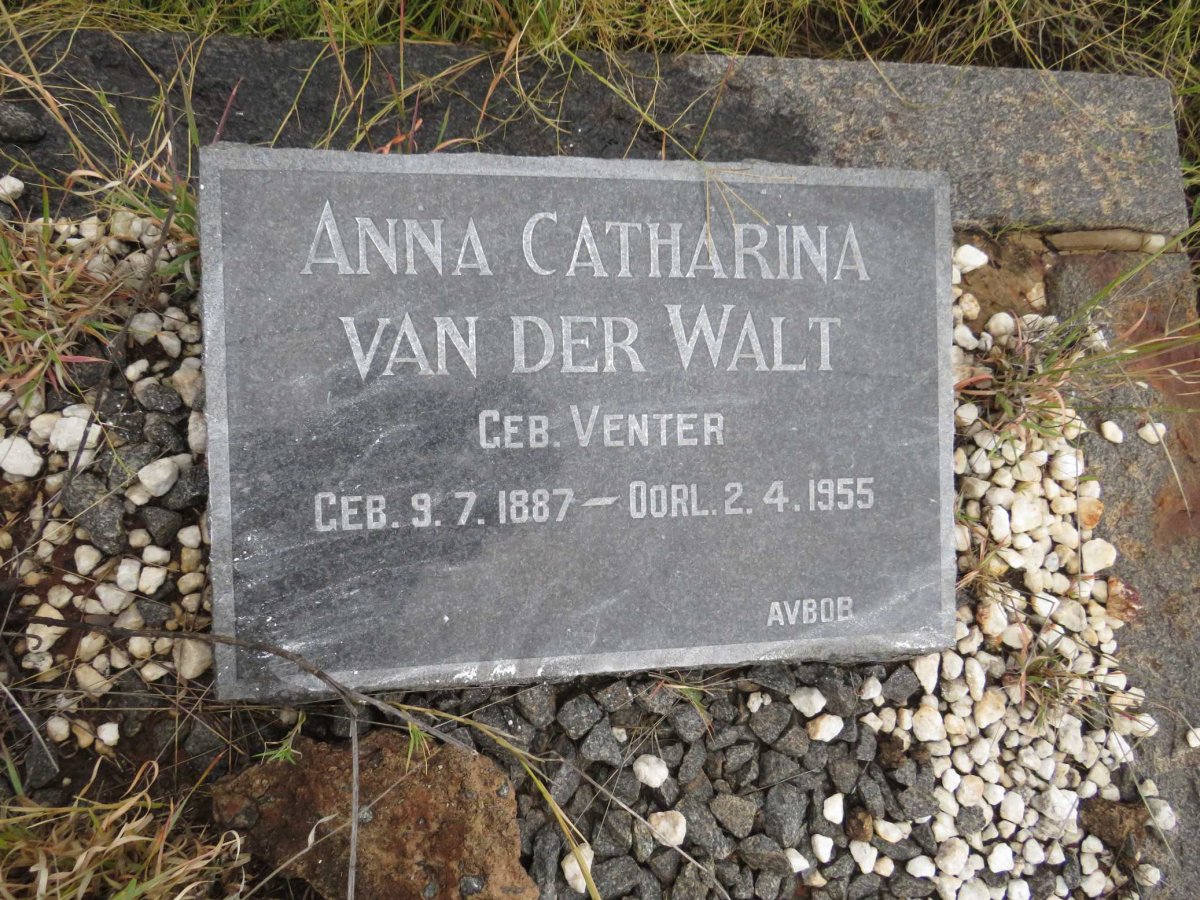 WALT Anna Catharina, van der nee VENTER 1887-1955