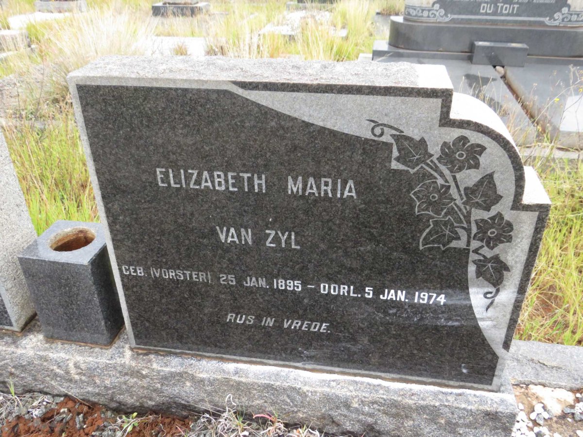 ZYL Elizabeth Maria, van nee VORSTER 1895-1974