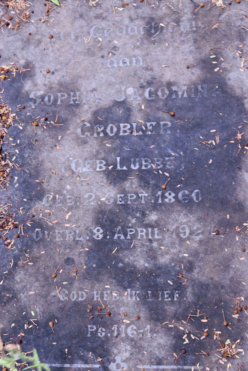 GROBLER Sophia Jacomina nee LUBBE 1860-1921
