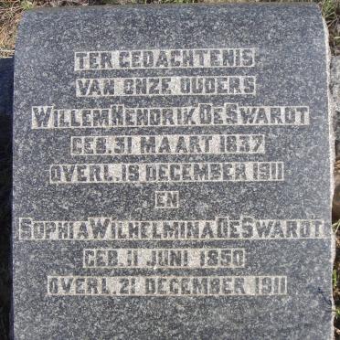 SWARDT Willem Hendrik, de 1837-1911 &amp; Sophia Wilhelmina 1850-1911