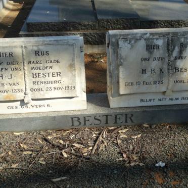 BESTER H.B.K. 1885-1965 &amp; H.J. VAN RENSBURG 1886-1939
