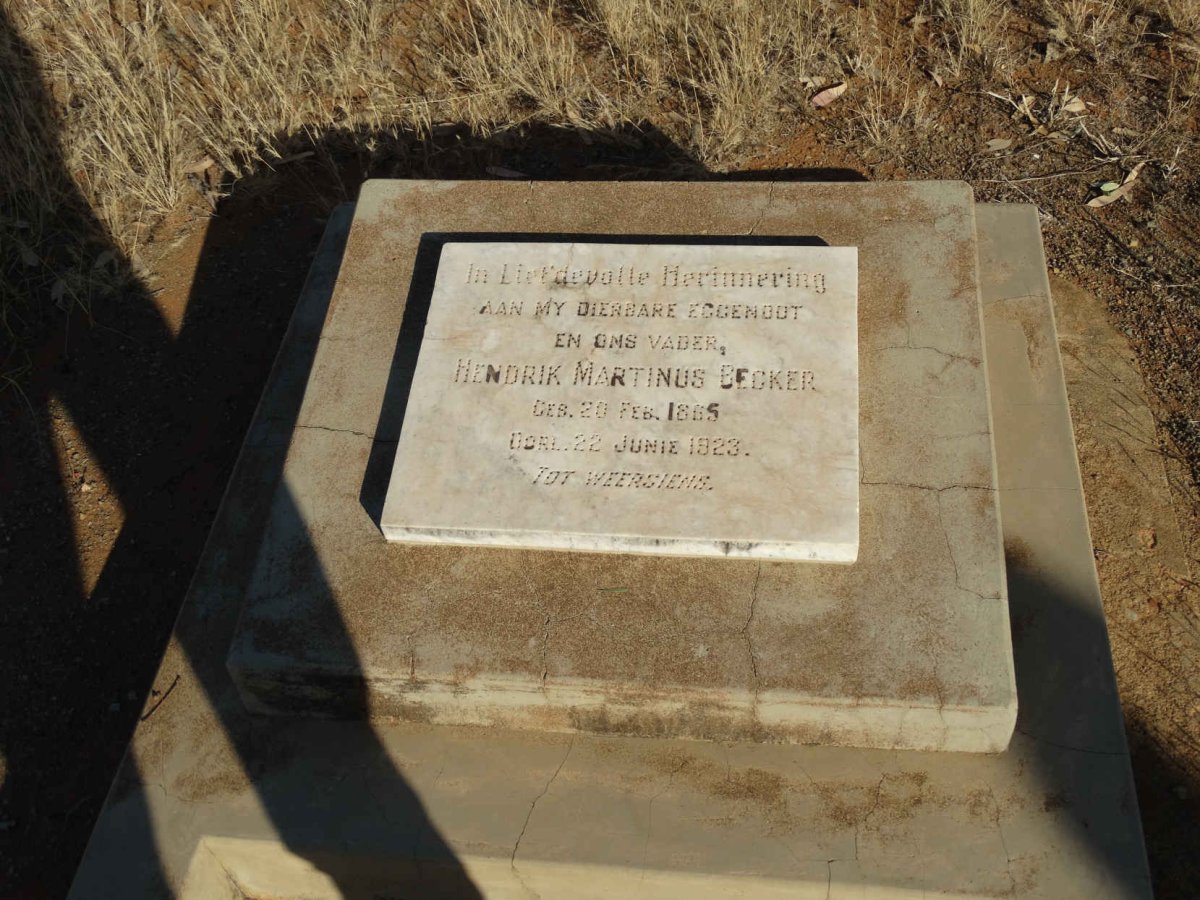 BECKER Hendrik Martinus 1865-1923