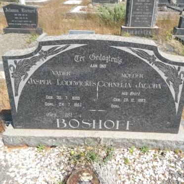 BOSHOFF Jasper Lodewickes 1883-1956 &amp; Cornelia Jacoba BRITZ 1887-