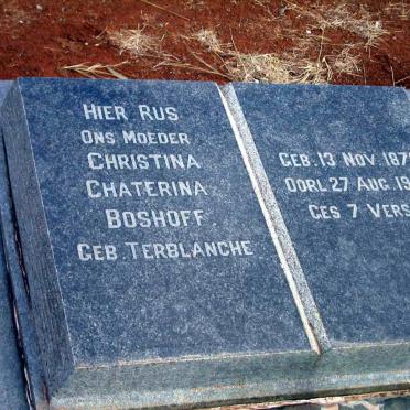 BOSHOFF Christina Chaterina nee TERBLANCHE 1878-1964