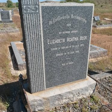 BECK Elizabeth Agatha 1870-1943