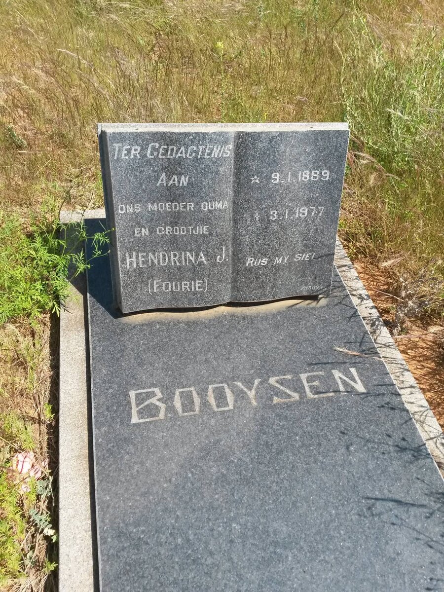 BOOYSEN Hendrina J. nee FOURIE 1889-1977