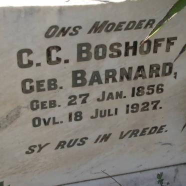 BOSHOFF Adriaan S. 1851-1912 &amp; C. C. BARNARD 1856-1927