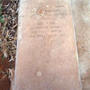 BOSHOFF Jan Hendrik 1818-1894 &amp; Elizabeth Susanna VAN RENSBURG 182? -1893
