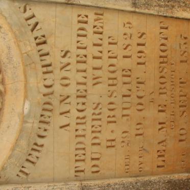 BOSHOFF Willem H. 1825-1918 &amp; Lea M.E. BOSHOFF 1837-1910