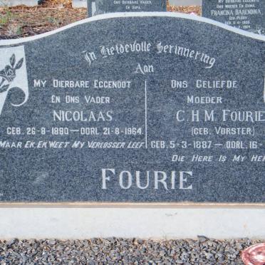 FOURIE Nicolaas 1890-1964 &amp; C.H.M. VORSTER 1887-1977