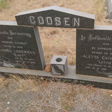 GOOSEN Johannes Lodewicus 1904-1982 &amp; Aletta Catharina S. ROUX 1912-1990