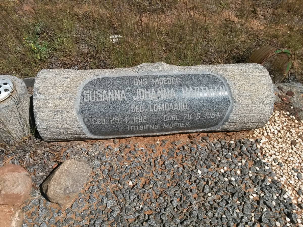 HARTMAN Susanna Johanna nee LOMBAARD 1912-1964