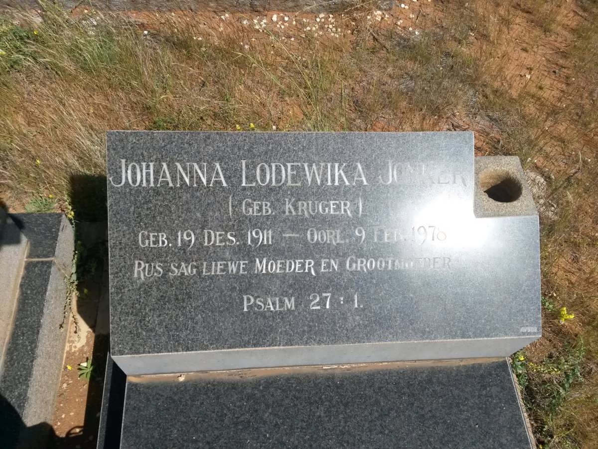 JONKER Johanna Lodewika nee KRUGER 1911-1978