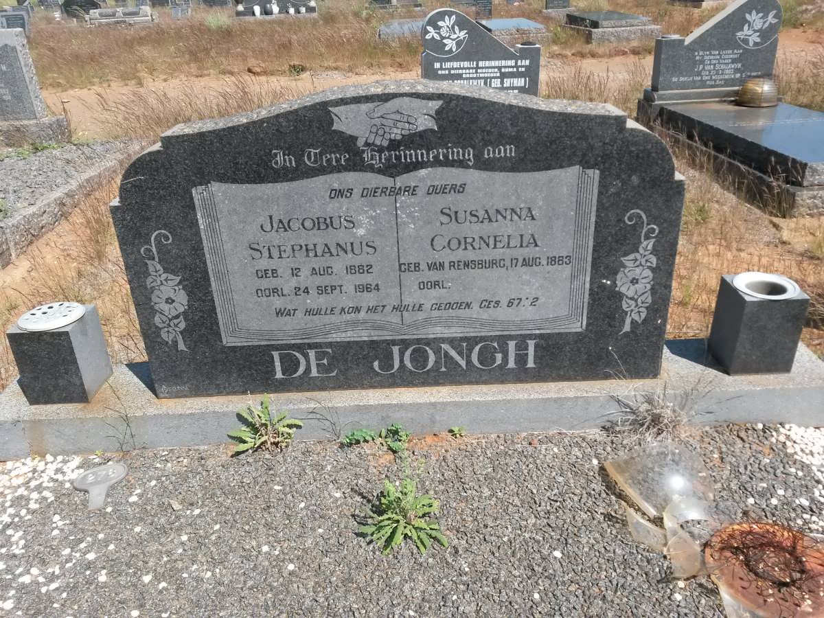JONGH Jacobus Stephanus, de 1882-1964 &amp; Susanna Cornelia VAN RENSBURG 1883-