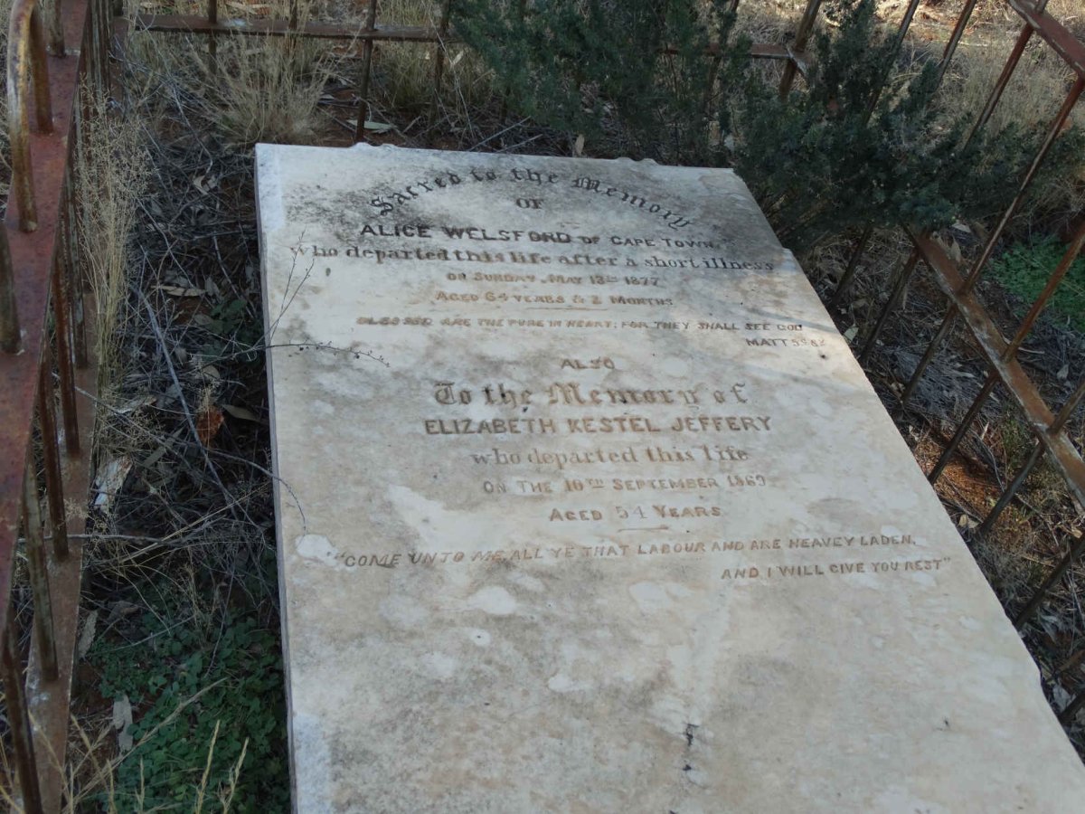 JEFFERY Elizabeth Kestel -1869 :: WELSFORD Alice -1877