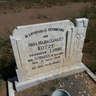 KOTZE Anna Maria voorheen LUBBE nee STRAUSS 1899-1976
