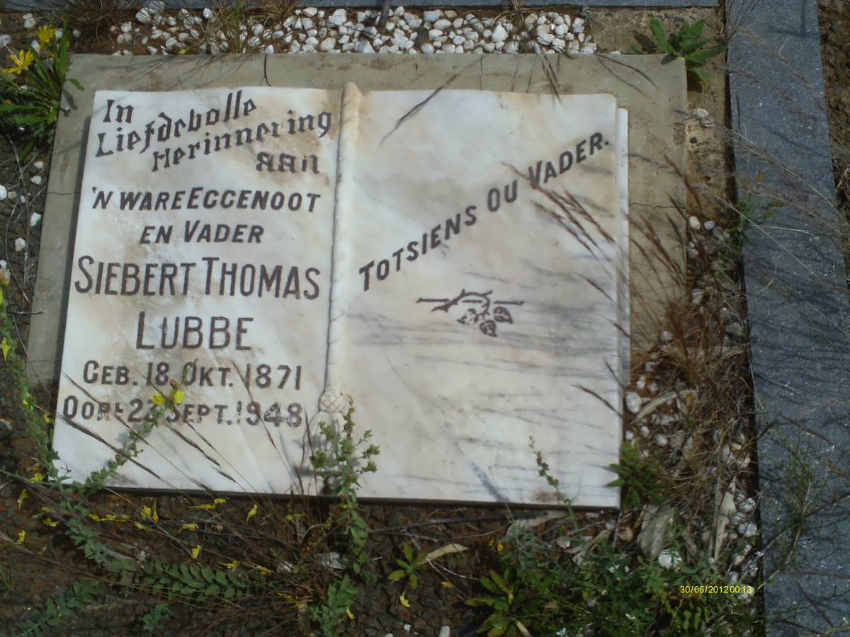 LUBBE Siebert Thomas 1871-1948