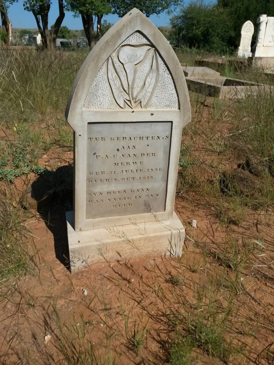 MERWE P.A.C., van der 1896-1918