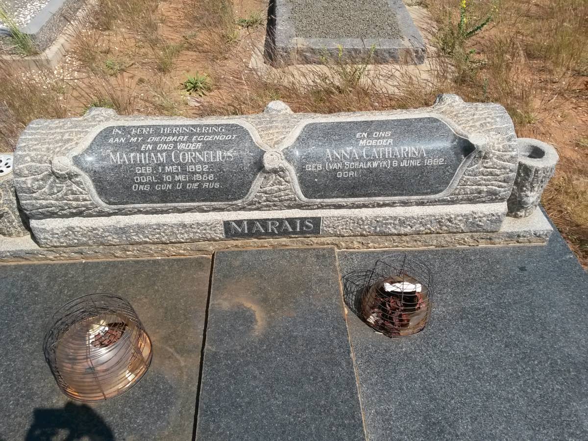 MARAIS Mathiam Cornelius 1882-1958 &amp; Anna Catharina VAN SCHALKWYK 1892-