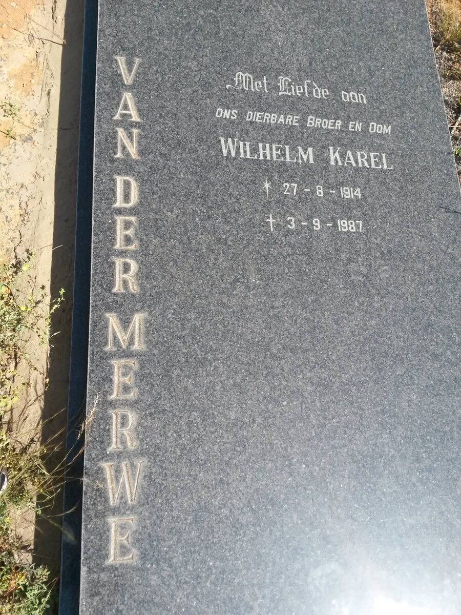MERWE Wilhelm Karel, van der 1914-1987