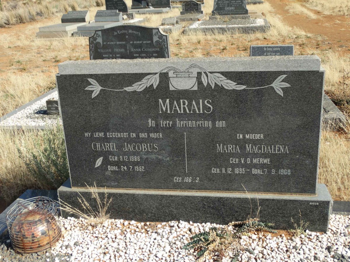 MARAIS Charel Jacobus 1888-1952 &amp; Maria Magdalena V.D. MERWE 1895-1968
