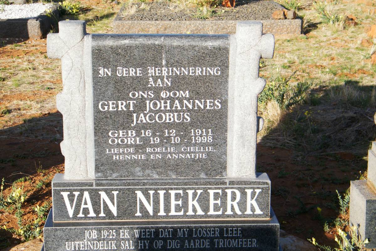 NIEKERK Gert Johannes Jacobus, van 1911-1998