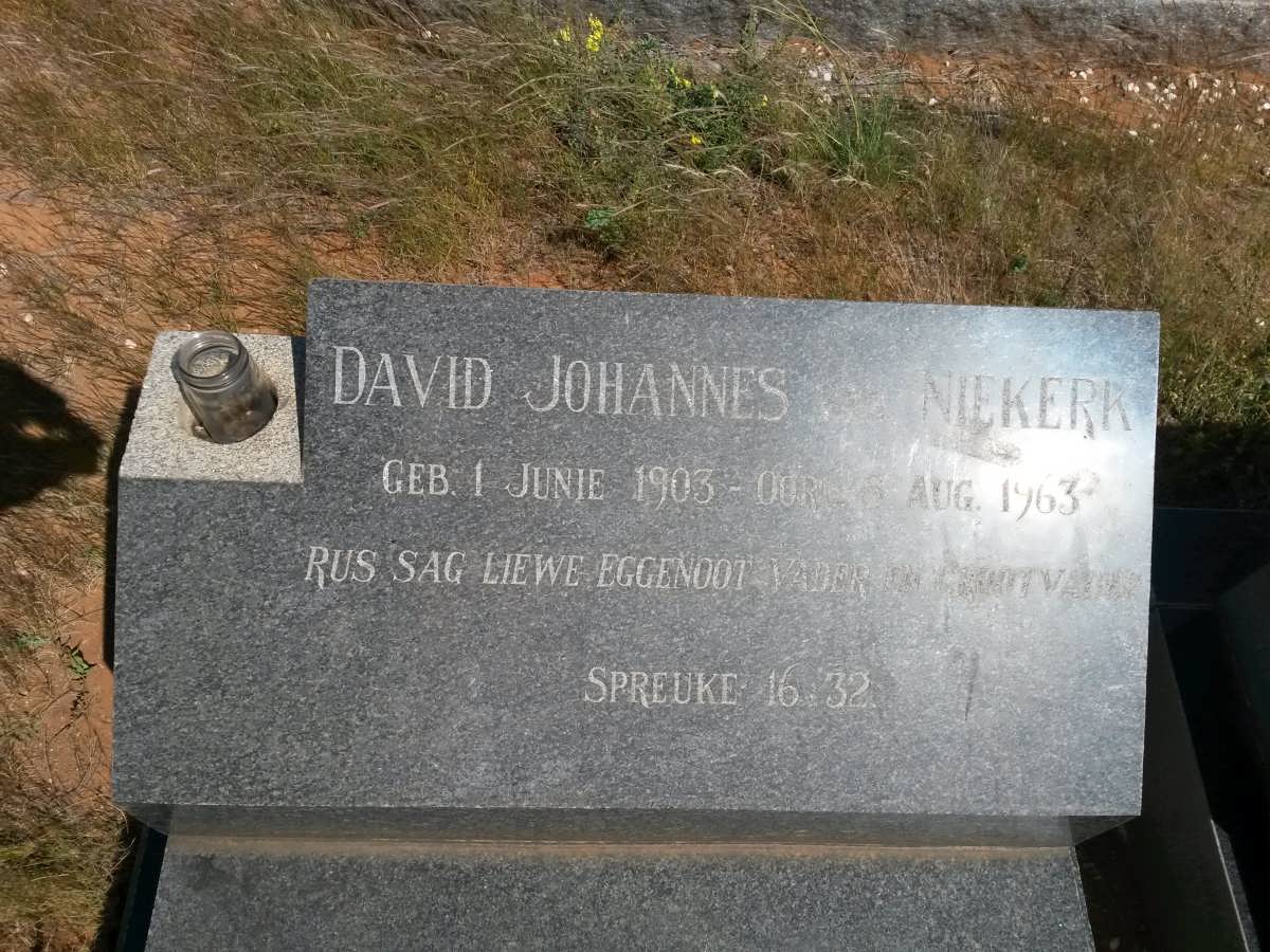 NIEKERK Davis Johannes, van 1903-1963