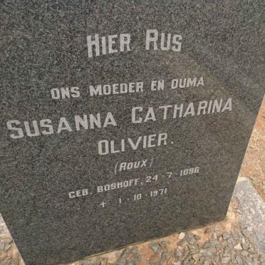 OLIVIER Susanna Catharina voorheen ROUX nee BOSHOFF 1896-1971