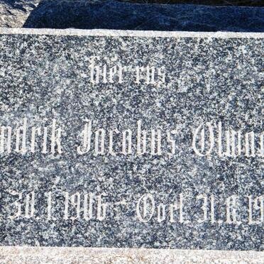 OLWAGE Hendrik Jacobus 1863-1928 &amp; Martha Helena 1876-1947 :: OLWAGE Hendrik Jacobus 1906-1946