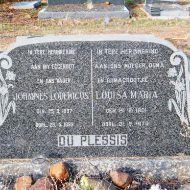 PLESSIS Johannes Lodewicus, du 1897-1963 &amp; Louisa Maria 1901-1979