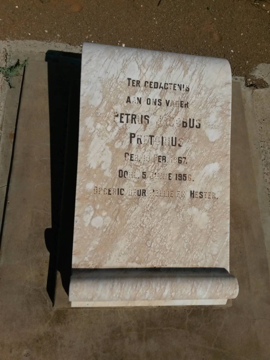 PRETORIUS Petrus Jacobus 1867-1956