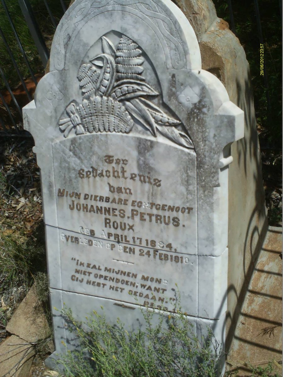 ROUX Johannes Petrus 1884-1918