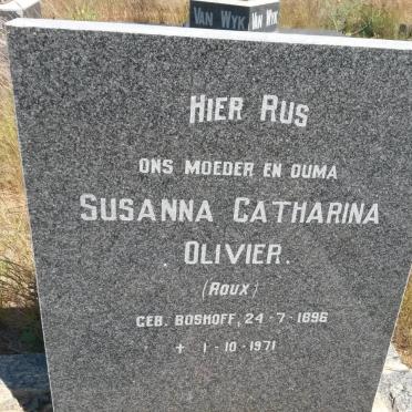 OLIVIER Susanna Catharina formerly ROUX nee BOSHOFF 1896-1971