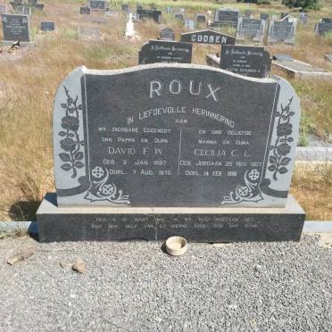 ROUX David F.W. 1897-1970 &amp; Cecilia C.L. JORDAAN 1907-1996