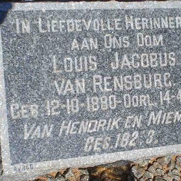 RENSBURG Louis Jacobus, van 1880-1952