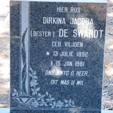 SWARDT Dirkina Jacoba, de voorheen BESTER nee VILJOEN 1892-1981