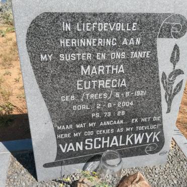 SCHALKWYK Martha Eutrecia, van nee TREES 1921-2004