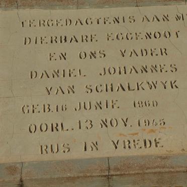 SCHALKWYK Daniel Johannes, van 1860-1945