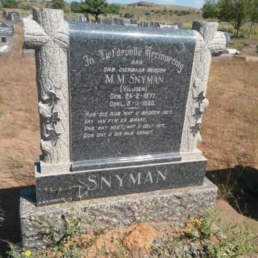SNYMAN M.M. nee VILJOEN 1877-1960