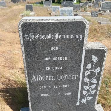 VENTER Alberta 1907-1986