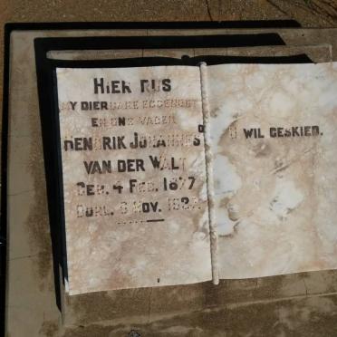 WALT Hendrik Johannes, van der 1877-1937