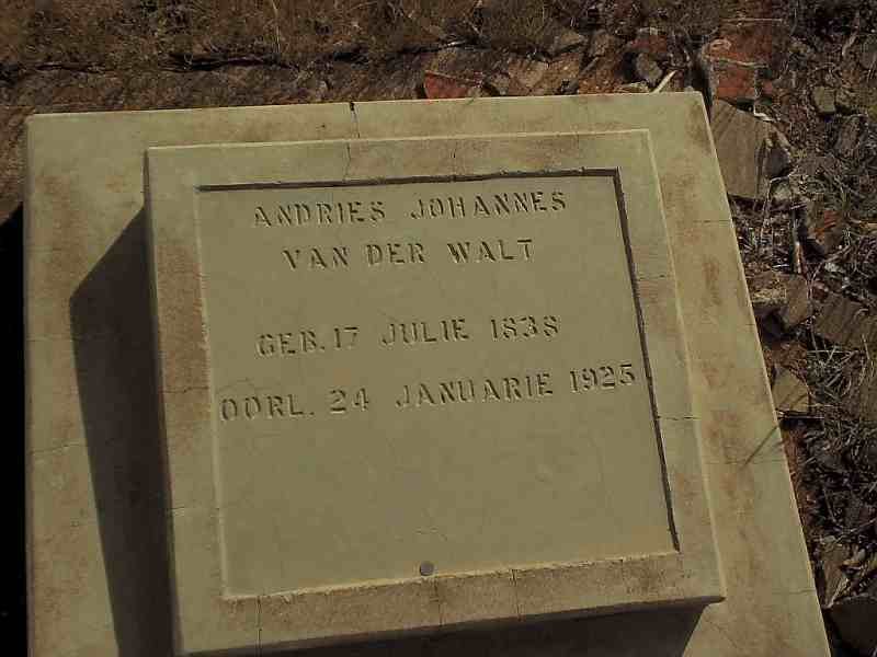 WALT Andries Johannes, van der 1838-1925