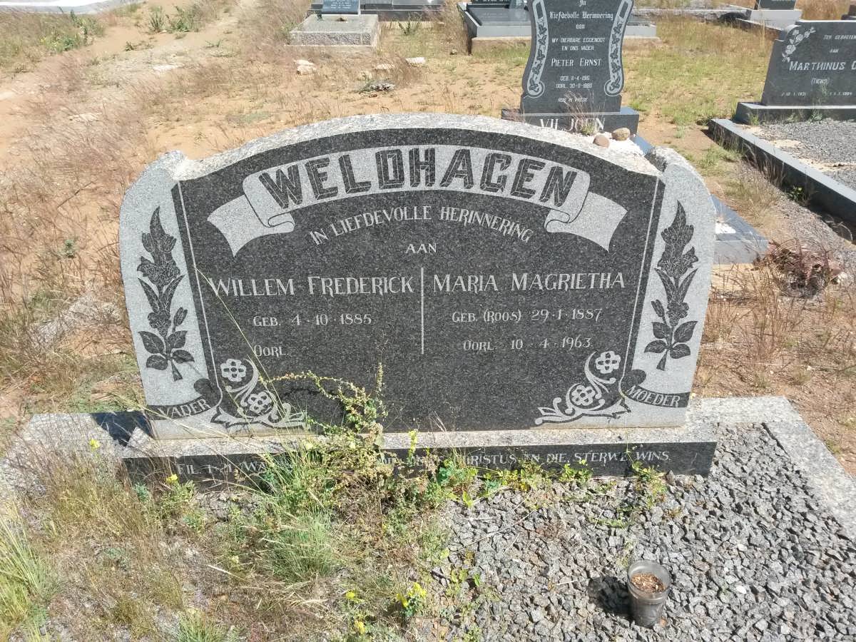 WELDHAGEN William Frederick 1885- &amp; Maria Magrietha ROOS 1887-1963