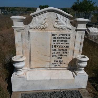 WEIDEMAN E.M. nee OLCKERS 1899-1936