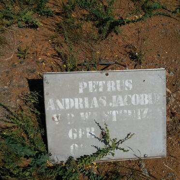 WESTHUIZEN Petrus Andrias, v.d.