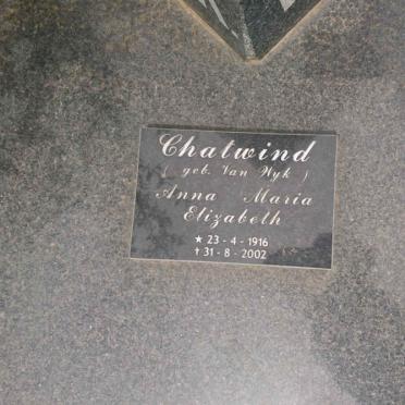 CHATWIND Anna Maria Elizabeth nee VAN WYK 1916-2002