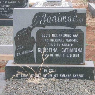 ZAAIMAN Christina Catharina nee SCHOEMAN 1907-1970